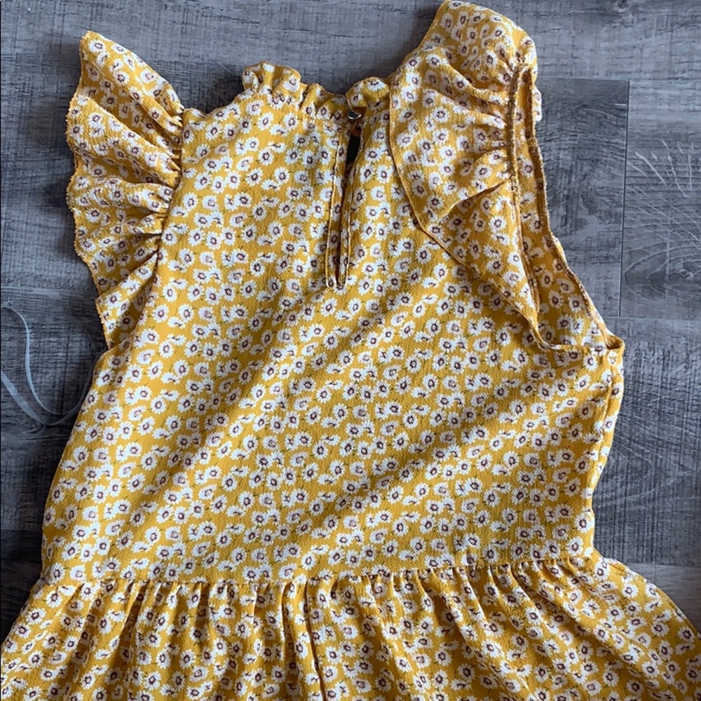 Yellow Floral Ruffle Dress - Picture 4 of 4
